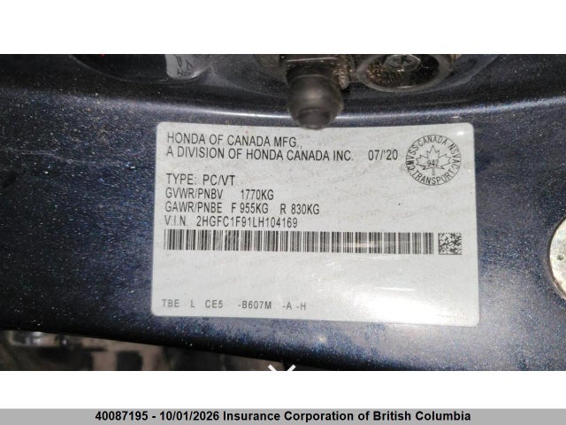 Honda Civic 2020 2HGFC1F91LH104169 Image 15