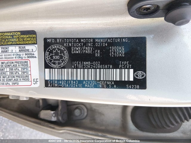 Продаж на аукціоні авто 2004 Toyota Camry, vin: 4T1BE32K24U865878, номер лоту: 40087208