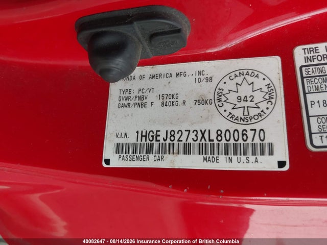 Продаж на аукціоні авто 1999 Honda Civic Si-g, vin: 1HGEJ8273XL800670, номер лоту: 40082647