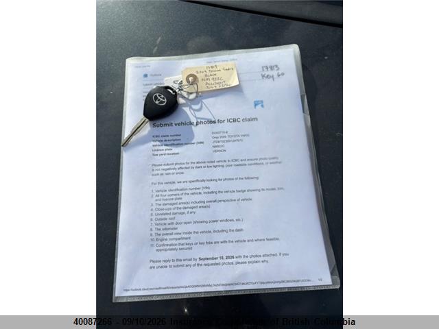 40087266 :رقم المزاد ، JTDBT923591297673 vin ، 2009 Toyota Yaris مزاد بيع