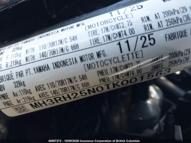 Yamaha Yfz320 A 2026 MH3RH25N0TK001563 Image 10