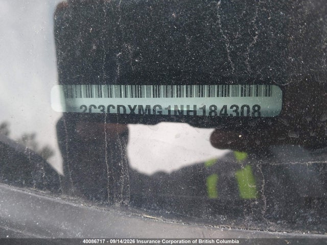 2022 Dodge Charger Gt მანქანა იყიდება აუქციონზე, vin: 2C3CDXMG1NH184308, აუქციონის ნომერი: 40086717