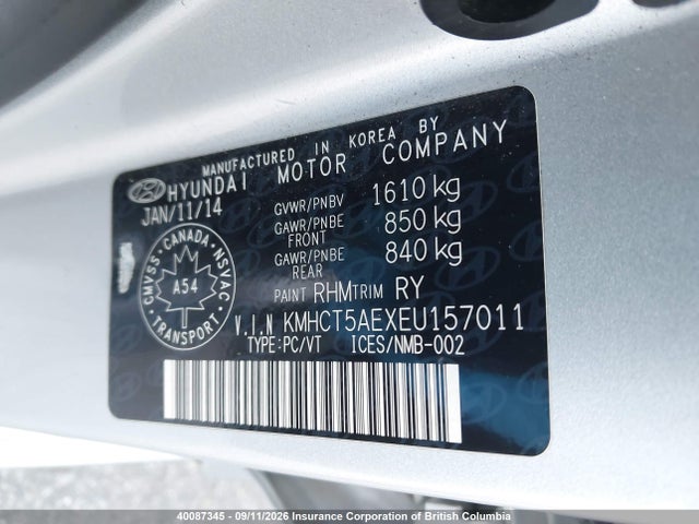 Hyundai Accent Gls/gs 2014 KMHCT5AEXEU157011 Image 9