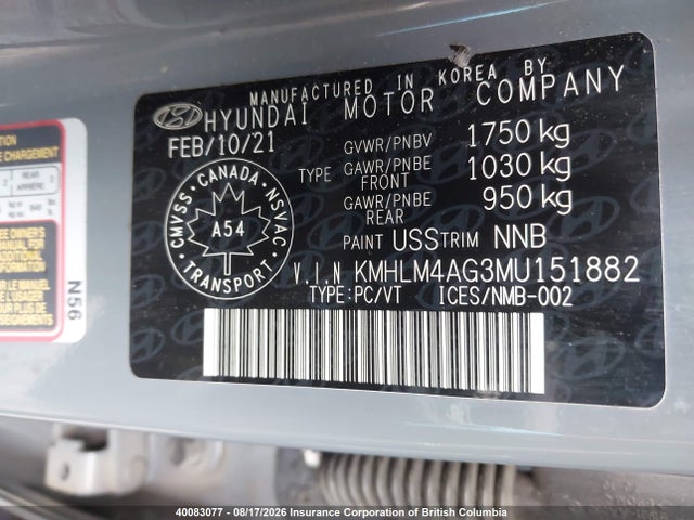 Hyundai ELANTRA SEL 2021 KMHLM4AG3MU151882 Image 9