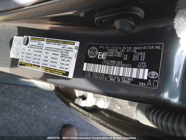 Aukcja sprzedaży 2009 Toyota Corolla S/le/xle, vin: 2T1BU40E39C082373, numer aukcji: 40083743