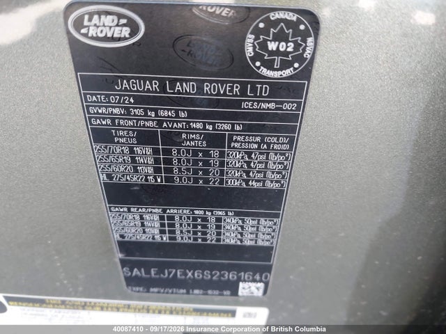 SALEJ7EX6S2361640 Land Rover Defender 110 S