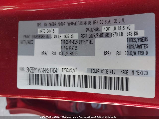 Mazda 3 TOURING 2015 3MZBM1V77FM217041 Image 9