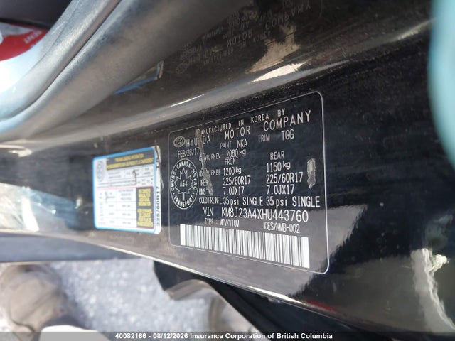 KM8J23A4XHU443760 Hyundai TUCSON SE