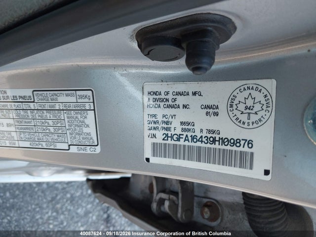 Aukcja sprzedaży 2009 Honda Civic, vin: 2HGFA16439H109876, numer aukcji: 40087624