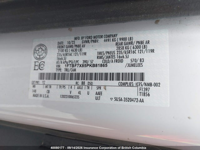 Ford Transit T-350 Hd 2023 1FTBF7X85PKB81865 Image 9
