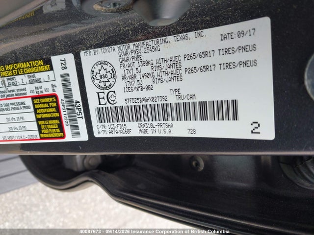 Aukcja sprzedaży 2017 Toyota Tacoma Dbl Cab/sr5/trd Sport/or, vin: 5TFDZ5BN0HX027392, numer aukcji: 40087673