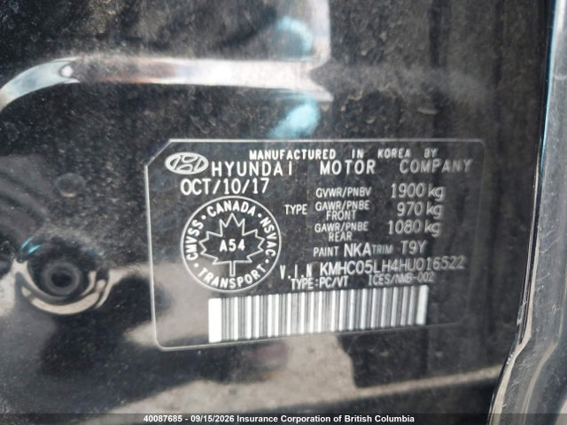 Aukcja sprzedaży 2017 Hyundai Ioniq, vin: KMHC05LH4HU016522, numer aukcji: 40087685