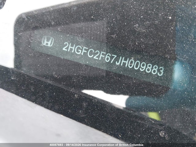 Продажа на аукционе авто 2018 Honda Civic, vin: 2HGFC2F67JH009883, номер лота: 40087693