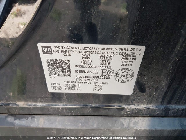 3GNAXPEG8SL321456 Chevrolet Equinox Lt Awd