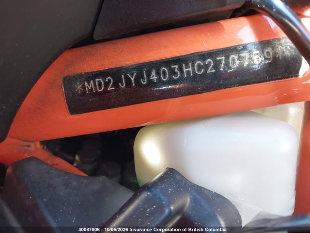Продажа на аукционе авто 2017 Ktm 390 Duke, vin: MD2JYJ403HC270759, номер лота: 40087806