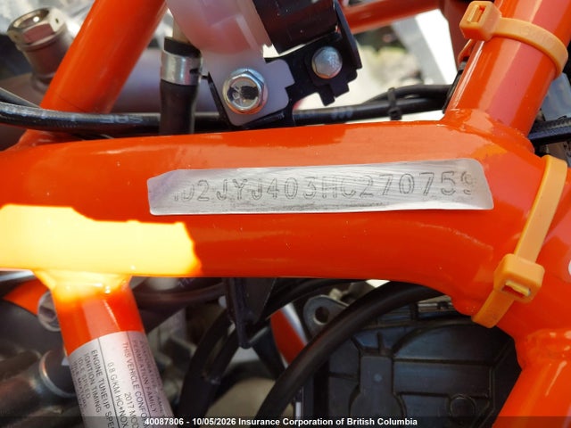 Продажа на аукционе авто 2017 Ktm 390 Duke, vin: MD2JYJ403HC270759, номер лота: 40087806