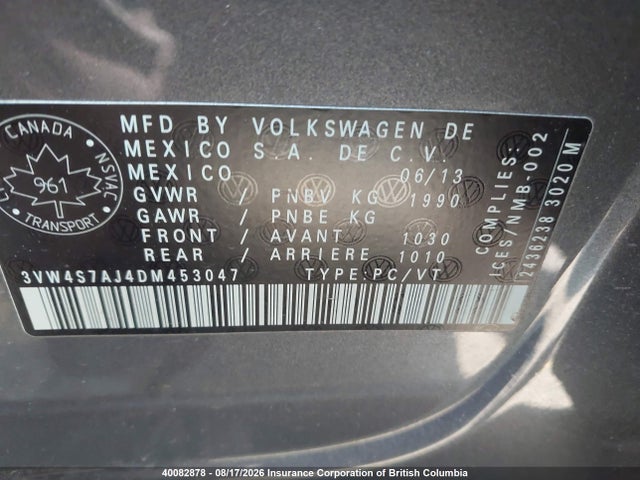 Продаж на аукціоні авто 2013 Volkswagen Jetta Gli, vin: 3VW4S7AJ4DM453047, номер лоту: 40082878