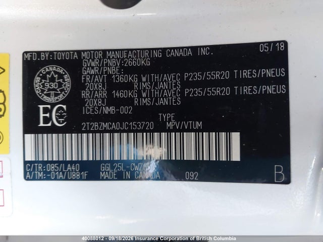 Aukcja sprzedaży 2018 Lexus Rx 350/base/f Sport, vin: 2T2BZMCA0JC153720, numer aukcji: 40088012