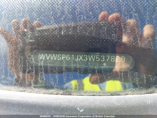 Aukcja sprzedaży 2003 Volkswagen Jetta, vin: WVWSP61JX3W537829, numer aukcji: 40088042