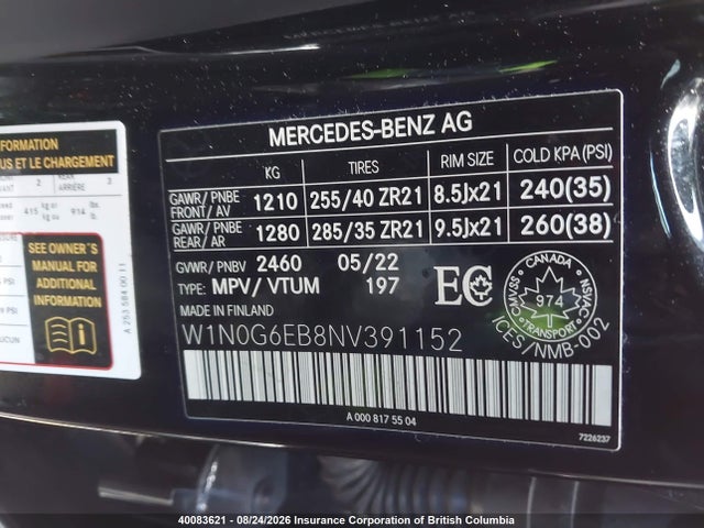 W1N0G6EB8NV391152 Mercedes-Benz Glc 43 4matic Amg