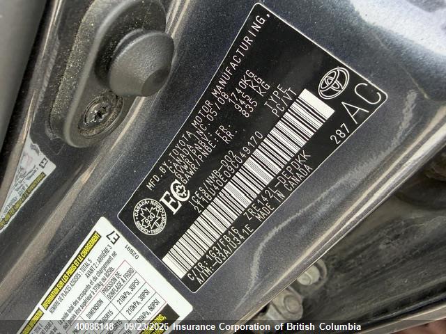 Продажа на аукционе авто 2009 Toyota Corolla Ce, vin: 2T1BU40E09C049170, номер лота: 40088148