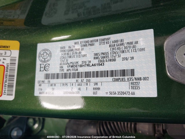 Ford Bronco Black Diamond 2024 1FMDE1BH7RLA61543 Image 9