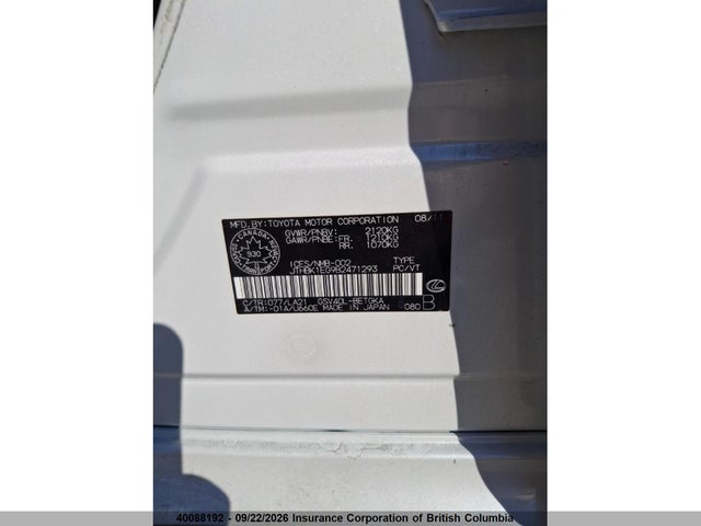 Aukcja sprzedaży 2011 Lexus Es350, vin: JTHBK1EG9B2471293, numer aukcji: 40088192