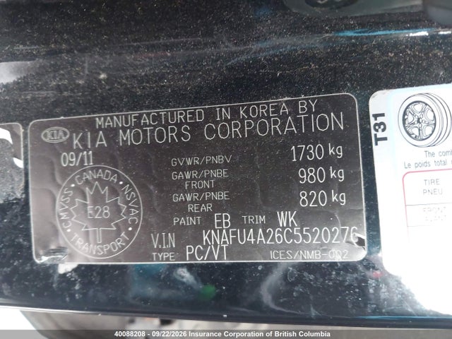 Продаж на аукціоні авто 2012 Kia Forte, vin: KNAFU4A26C5520276, номер лоту: 40088208