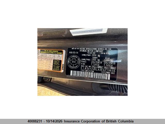 40088231 :رقم المزاد ، 5XYZUDLA3EG219656 vin ، 2014 Hyundai Santa Fe Sport مزاد بيع