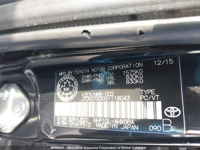 Toyota Prius 2016 JTDKDTB30G1118043 Image 9