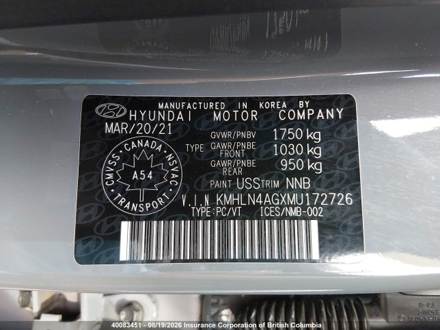 2021 Hyundai Elantra Sel მანქანა იყიდება აუქციონზე, vin: KMHLN4AGXMU172726, აუქციონის ნომერი: 40083451