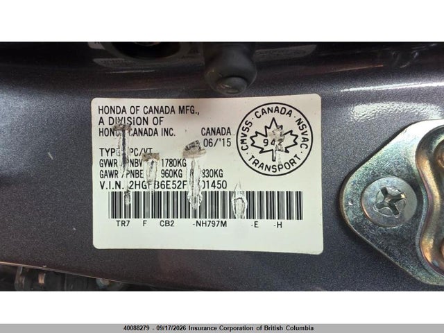 Honda Civic 2015 2HGFB6E52FH201450 Image 14