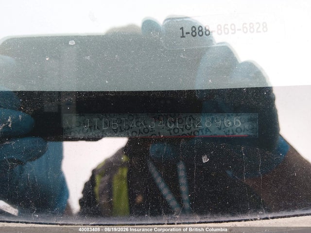 Aukcja sprzedaży 2012 Toyota Yaris, vin: JTDBT4K34CL028966, numer aukcji: 40083408