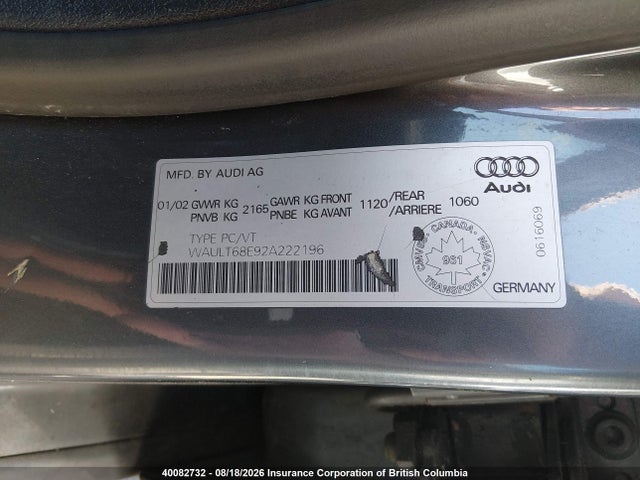 Продажа на аукционе авто 2002 Audi A4 3.0 Quattro, vin: WAULT68E92A222196, номер лота: 40082732