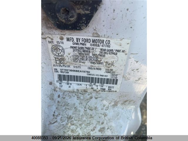 Aukcja sprzedaży 2011 Ford F350, vin: 1FTRF3B66BEA19750, numer aukcji: 40088353