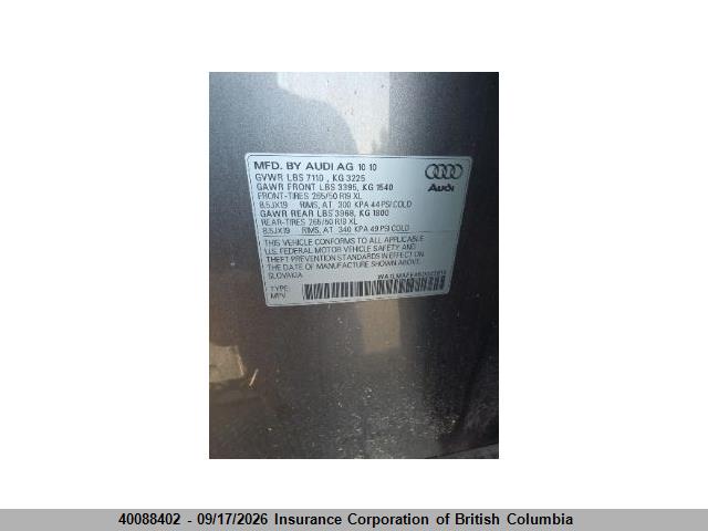 Продаж на аукціоні авто 2011 Audi Q7, vin: WA1LMAFE4BD003614, номер лоту: 40088402