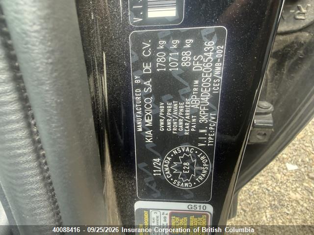 3KPFU4DE0SE065436 KIA K4 Ex/ex+