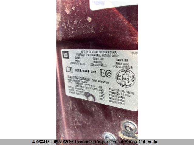 Aukcja sprzedaży 2006 Gmc Envoy, vin: 1GKDT13S762350500, numer aukcji: 40088418