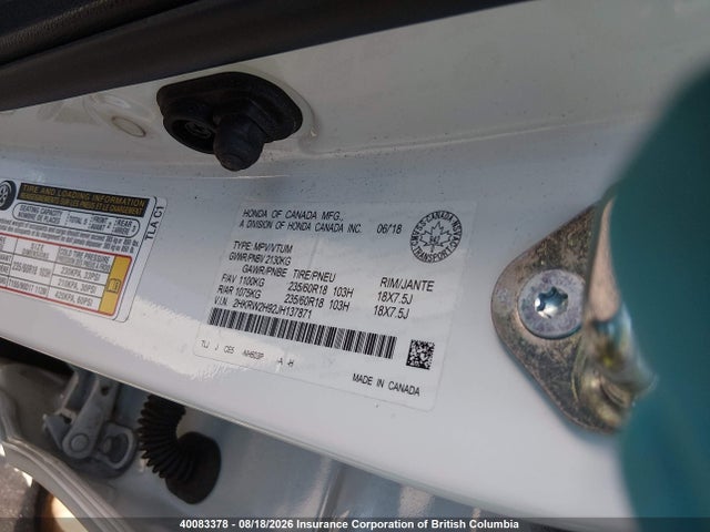 Honda Cr-v Touring 2018 2HKRW2H92JH137871 Image 9