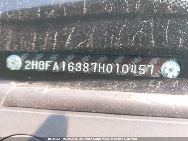 Aukcja sprzedaży 2007 Honda Civic Dx, vin: 2HGFA16387H010457, numer aukcji: 40084251