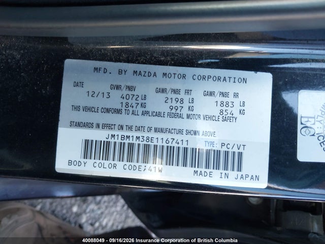 Продажа на аукционе авто 2014 Mazda 3 Grand Touring, vin: JM1BM1M38E1167411, номер лота: 40088049