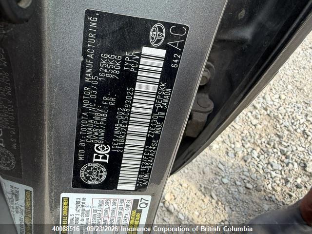 Auction sale of the 2005 Toyota Corolla Ce/le/s, vin: 2T1BR32EX5C893025, lot number: 40088516