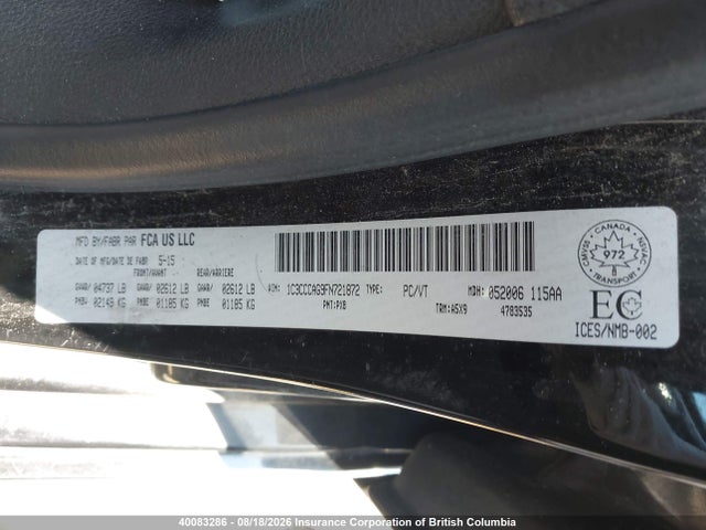 1C3CCCAG9FN721872 Chrysler 200 Limited