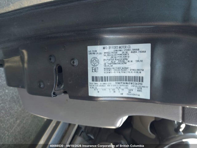 2005 Ford Focus მანქანა იყიდება აუქციონზე, vin: 1FAFP36N65W226290, აუქციონის ნომერი: 40088530