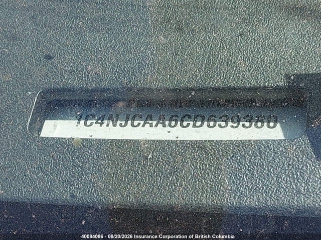 Продажа на аукционе авто 2012 Jeep Compass, vin: 1C4NJCAA6CD639380, номер лота: 40084086