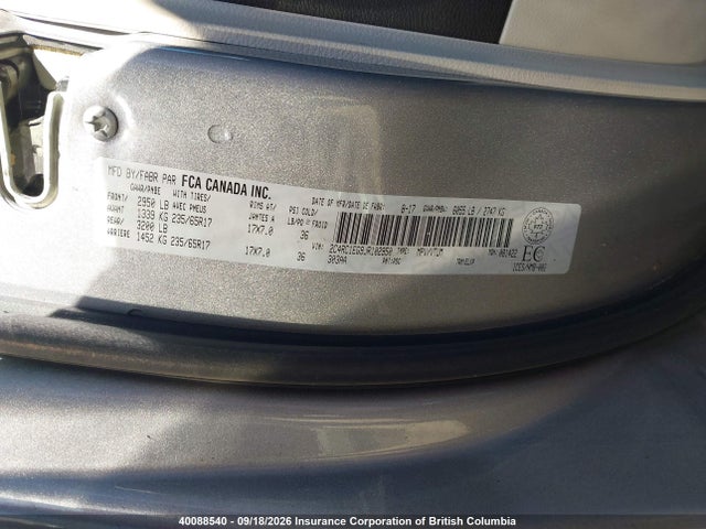 40088540 :رقم المزاد ، 2C4RC1EG9JR102950 vin ، 2018 Chrysler Pacifica Touring L Plus مزاد بيع
