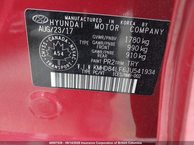 Aukcja sprzedaży 2018 Hyundai Elantra Sel/value/limited, vin: KMHD84LF6JU541934, numer aukcji: 40087539
