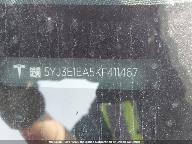 5YJ3E1EA5KF411467 Tesla Model 3 Long Range/mid Range/standard Range/standard Range Plus