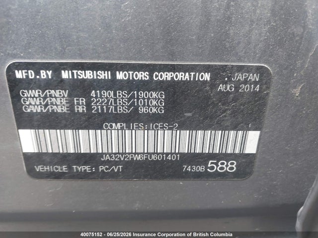 Mitsubishi Lancer Se 2015 JA32V2FW6FU601401 Image 19