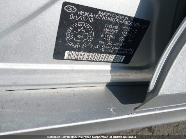 2011 Hyundai Sonata Se/limited მანქანა იყიდება აუქციონზე, vin: 5NPEC4AB8BH183545, აუქციონის ნომერი: 40088632